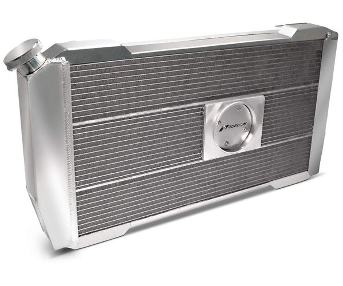 Slim-Fit PFM Radiator, Direct Fit Series, 30-1/2 in W x 16-13/32 in H x 4 in D, Single Pass, Driver Side Inlet, Passenger Side Outlet, Aluminum, Natural, GM LS-Series, Automatic Transmission