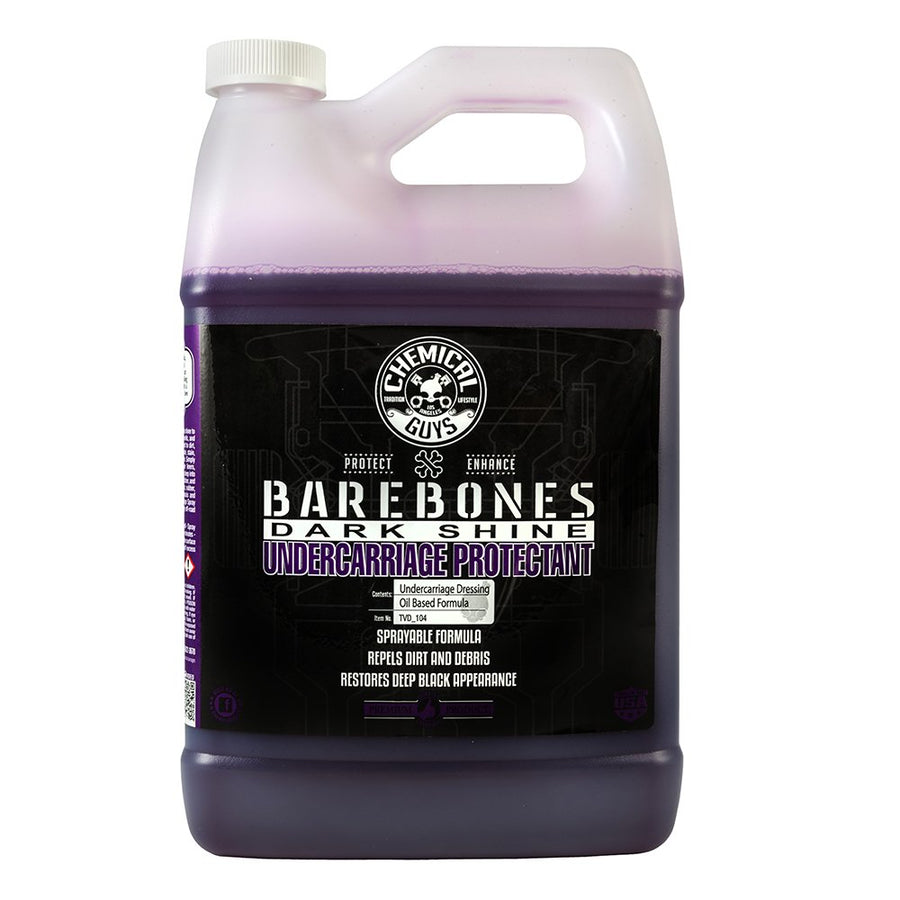 Chemical Guys Premium Bare Bones Dark Shine Spray - For Undercarriage, Wheel Wells & Trim - Deep Black Finish, Non-Greasy, Safe for Cars, Trucks, SUVs, RVs - 128 oz (1 Gallon)