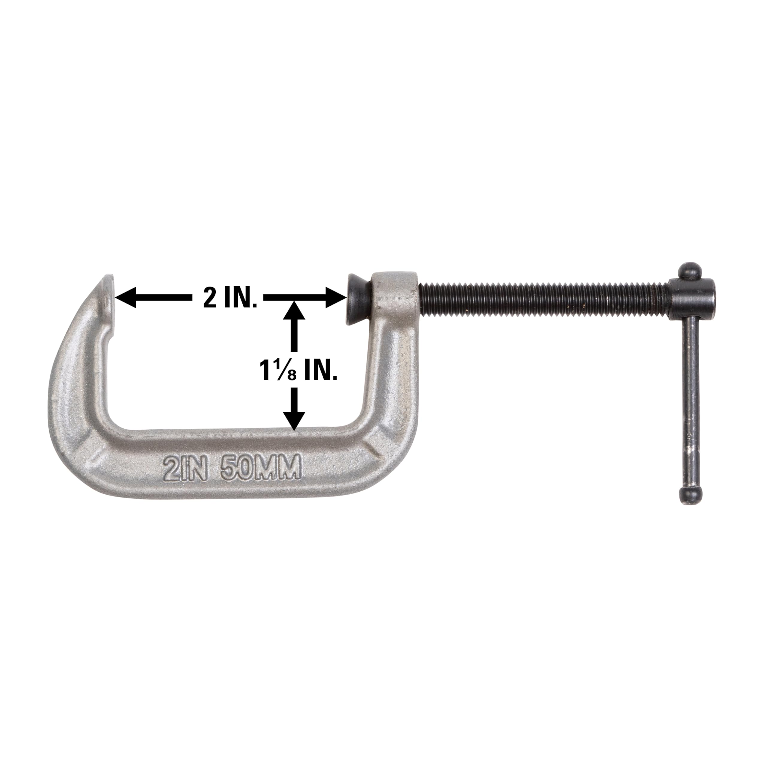 Wilton 2" Opening C-Clamp, 1-1/8" Throat, 800 Lbs. Clamping Force (Model 142C)