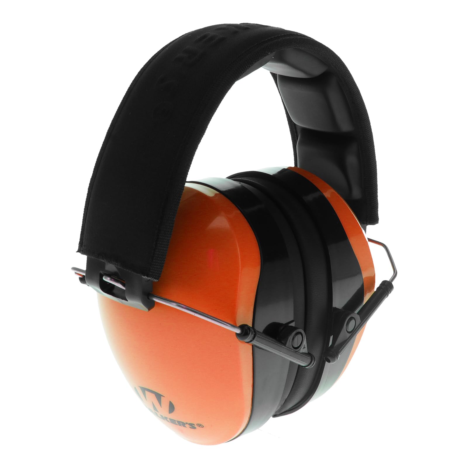 Walker's Passive Dual Colored Muff - Compact Folding Lightweight 26dB NRR Hunting Gun Range Shooting Hearing Protection Muff w/Padded Headband & PVC Earpads, Blaze Orange