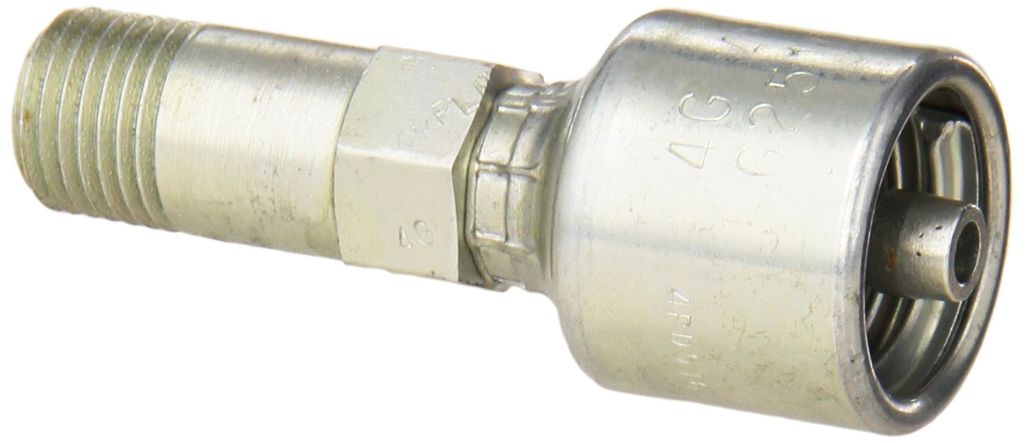 MegaCrimp Gates 4G-4MPLN Couplings, Male Pipe Long Nose, Zinc Plated Carbon Steel, 2.56", 1/4" ID