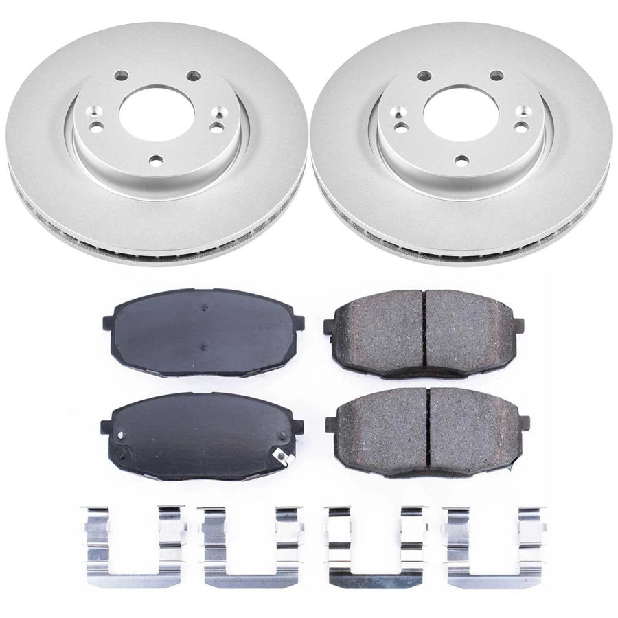 Power Stop CRK5366 Brake Rotor & Coated Ceramic Brake Pads- front For Hyundai Elantra 2009-2012 [Model Specific]