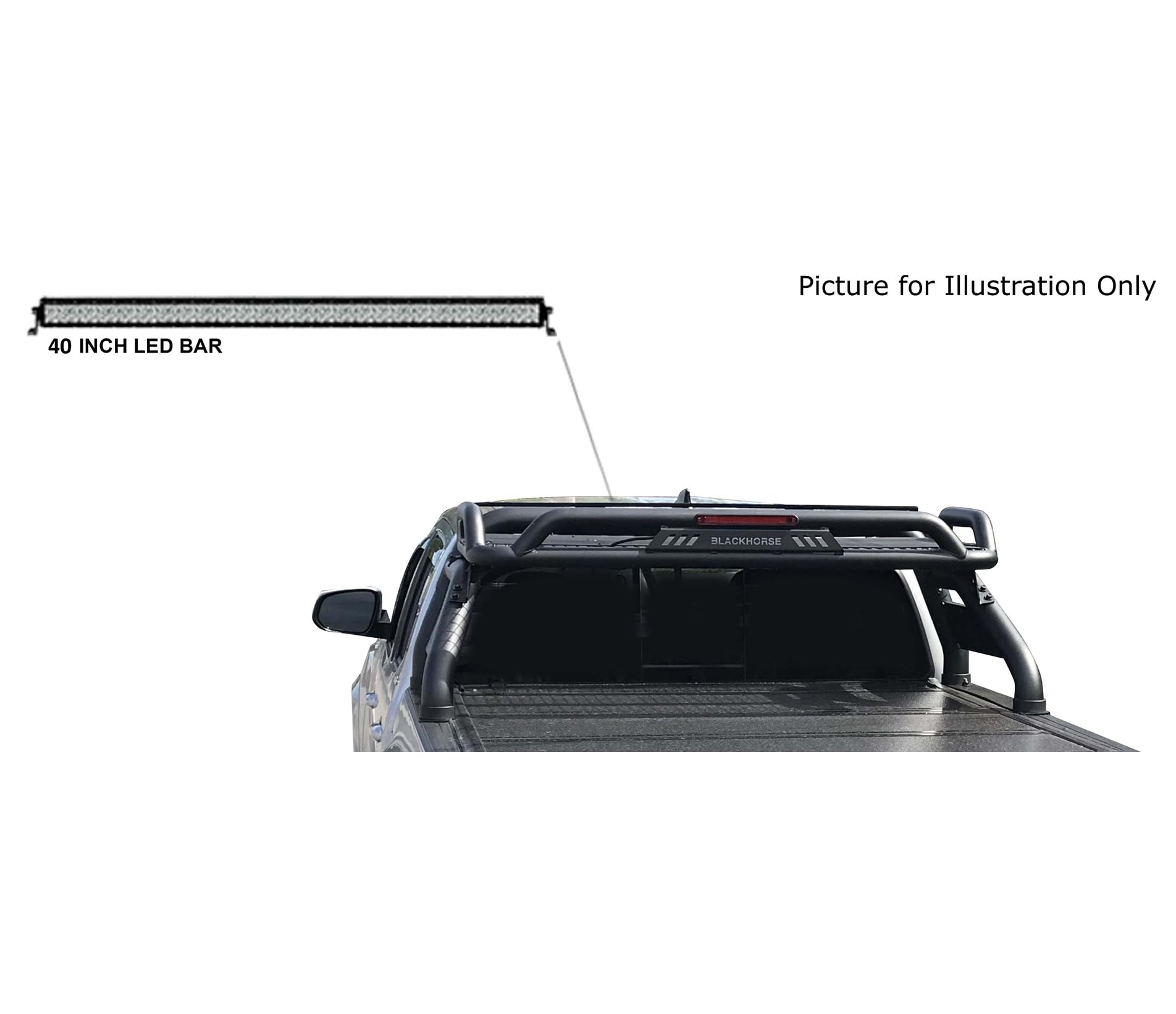 Atlas Roll Bar Black Horse W/40 in led Light Bar Compatible with 2005-2021 Nissan Frontier-ATRB-NIFRB-KIT