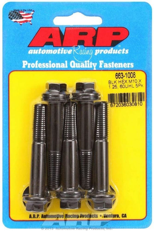 Black Oxide ARP M10 x 1.25 x 60 Bolts (5/pkg)