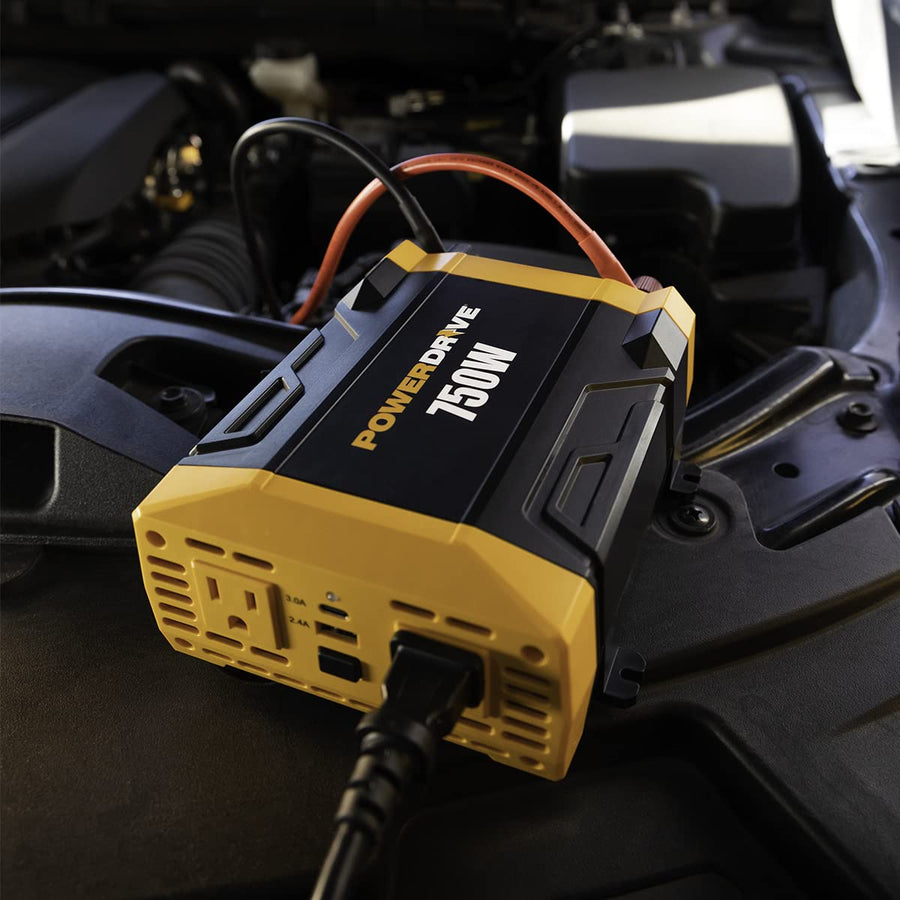 PowerDrive 750 Watt PWD750 Power Inverter -12v DC to 110v AC Car Converter with 2 USB Ports and 2 AC Outlets