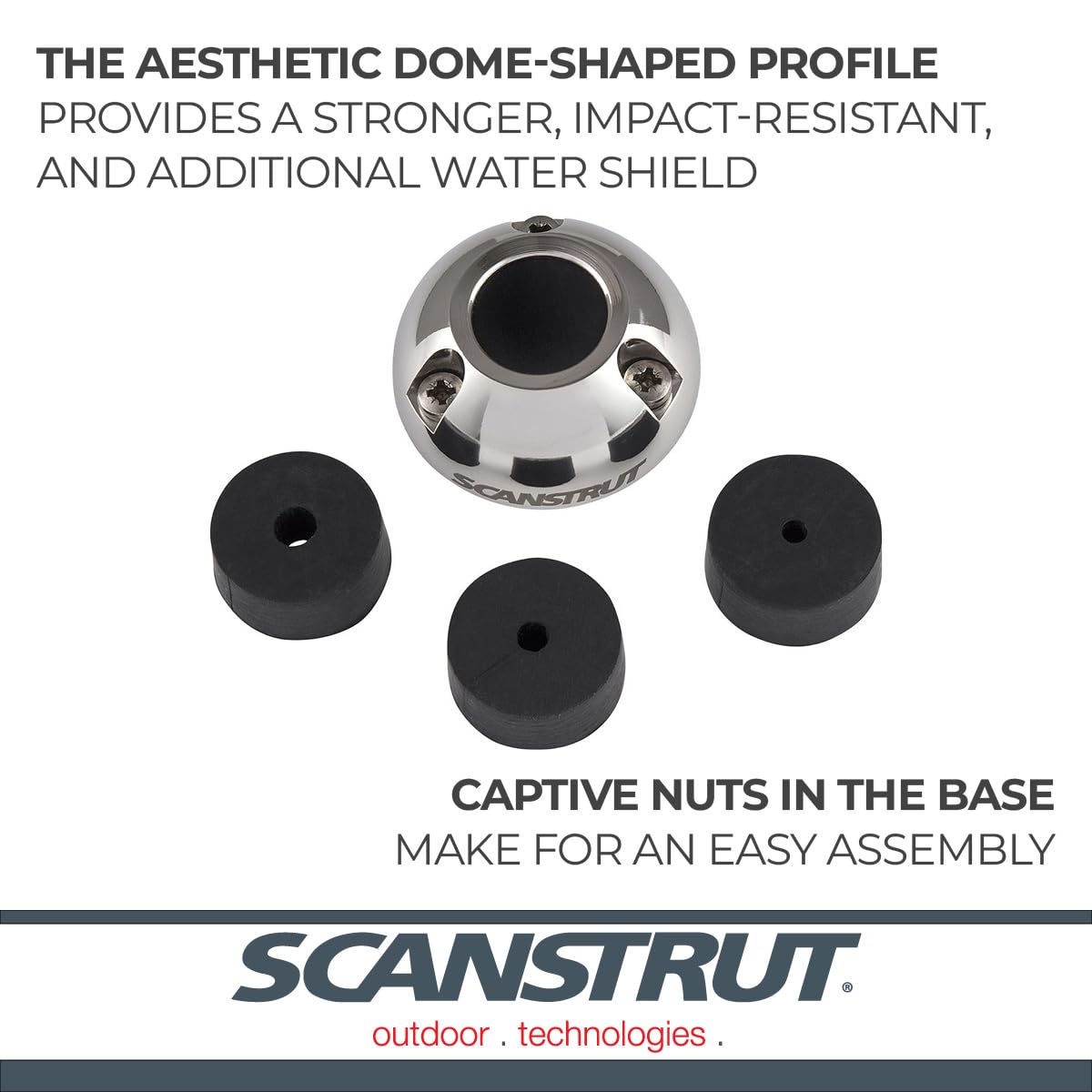 Small Cable Seal Scanstrut DS21B-S for Connectors to 0.83" and Cables 0.35"-0.55" - Stainless Steel