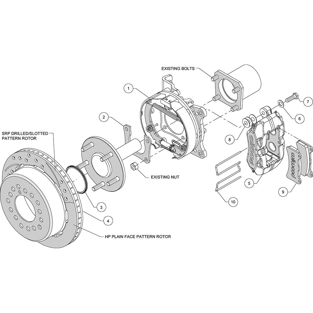 140-13513 WILWOOD FDP-LP 11.00" P-Brake Kit BOP Axle, 2.75" Bearing ,2.75 Offset