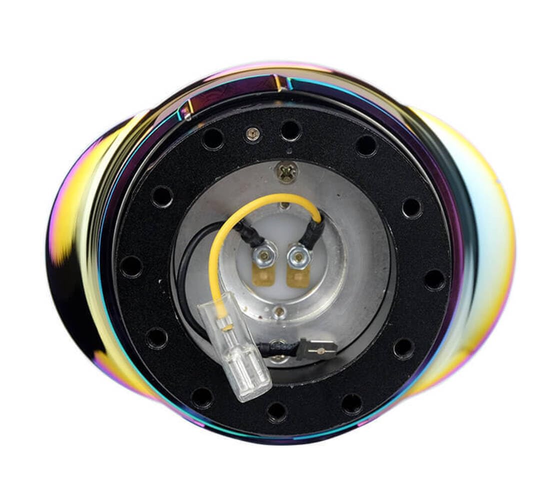 NRG Innovations GEN 2.2 NRG-SRK-220BK-MC Steering Wheel Quick Release Adapter, 6-Hole & 6x70 and 6x74mm Bolt Patterns Black Body/Shinny Multicolor Oval Ring