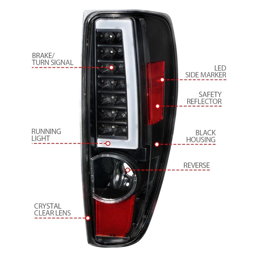 2004-2012 Chevrolet Colorado/GMC Canyon ANZO LED Tail Lights w/Light Bar Black Housing