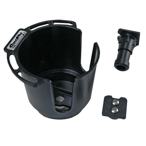 Scotty Drink Holder 311 w/Bulkhead/Gunnel Mount & Rod Holder Post Mount - Black
