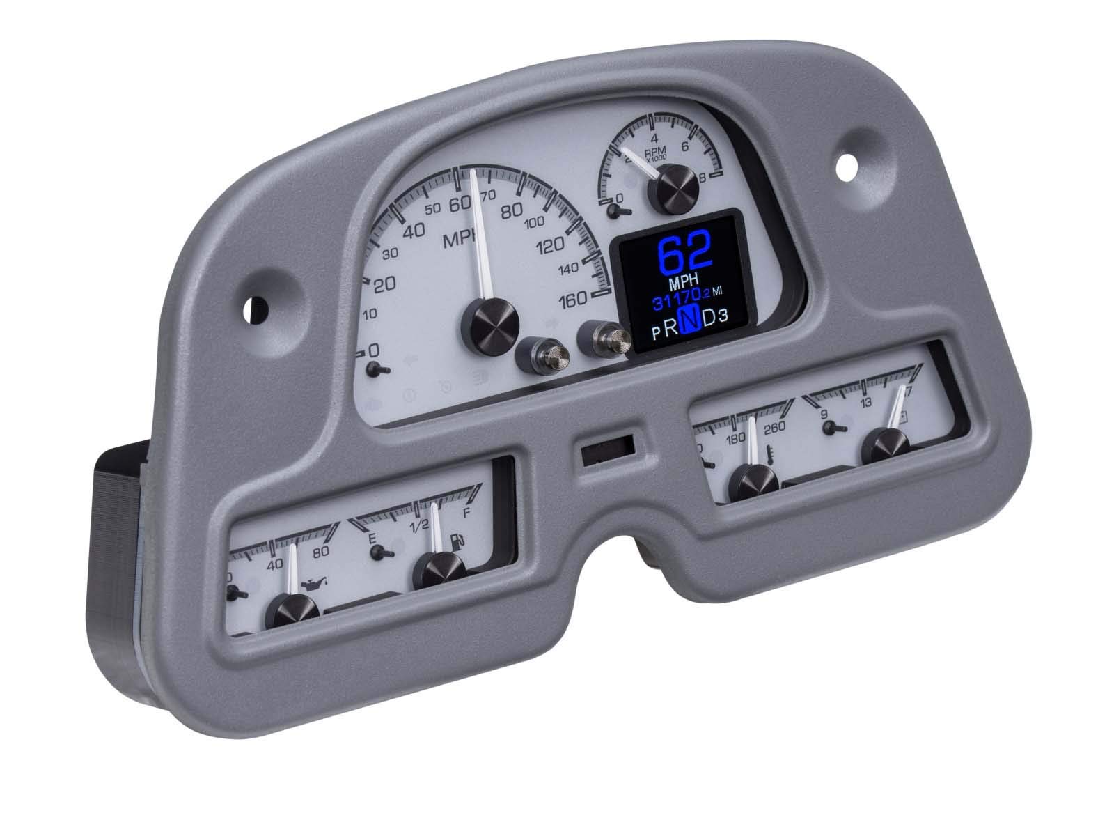 Dakota Digital HDX-62T-FJ-S Dash Gauge System Compatible with 1962-84 Toyota FJ Customizable Silver Alloy