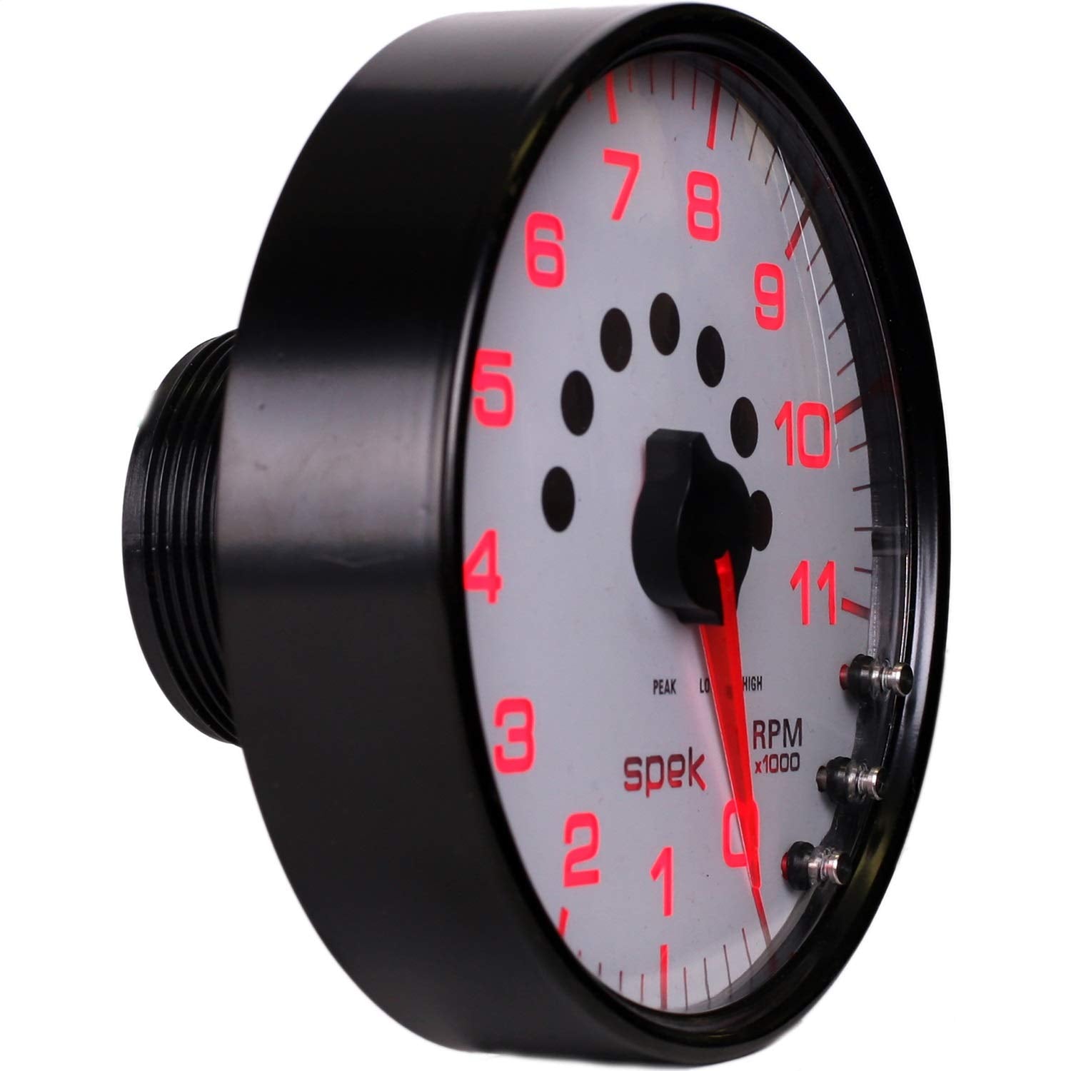 AutoMeter Gauge P23912 Tachometer (Spek-Pro 5", 11K RPM, with Shift Light & Peak Mem, White/Black, Spek-Pro)