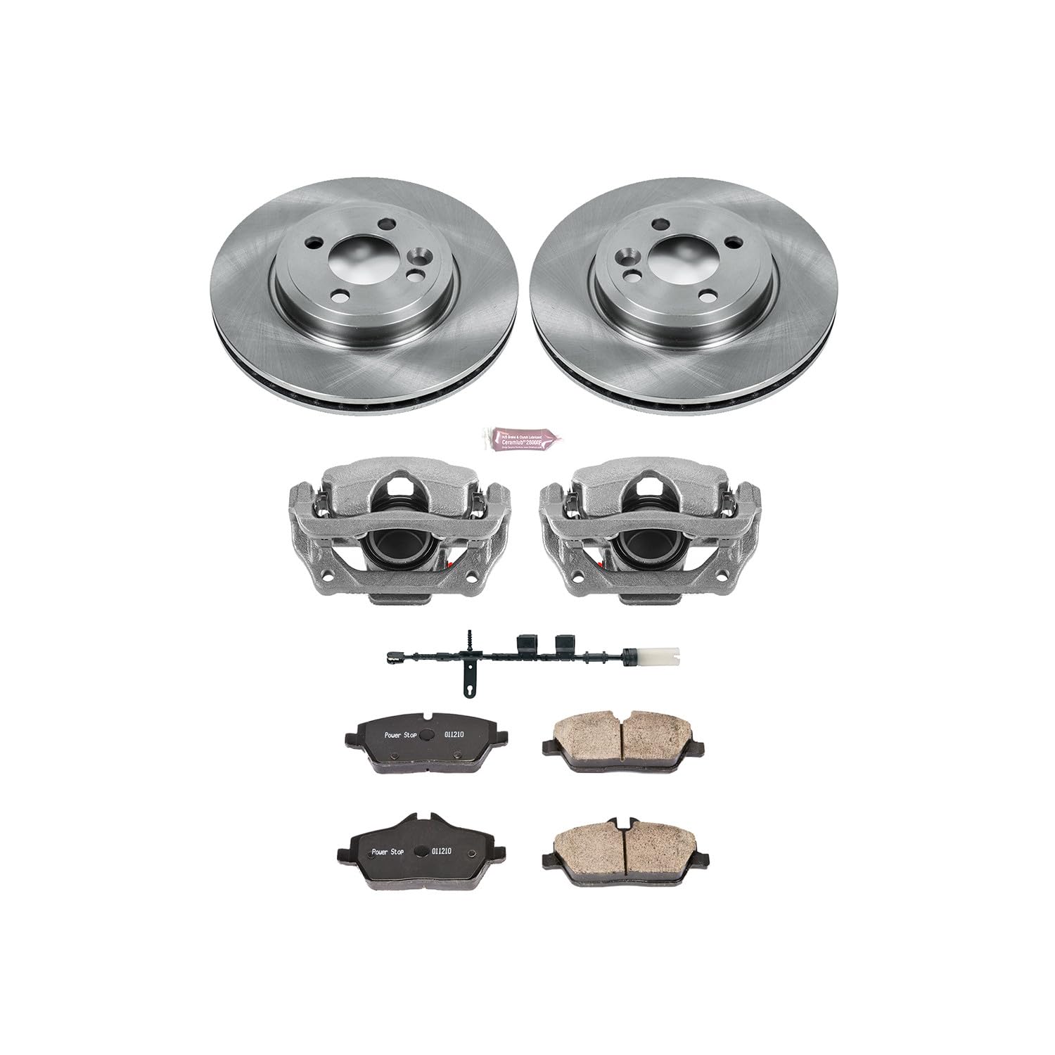 Power Stop KCOE6739 Replacement Autospeciality Front Caliper Kit- OE Rotors, Ceramic Brake Pads, Calipers For Mini Cooper 2011-2015 [Model Specific]