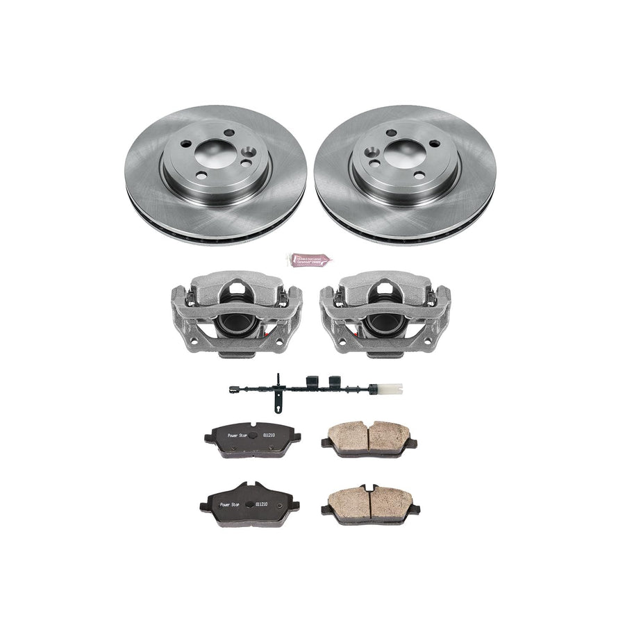 Power Stop KCOE6739 Replacement Autospeciality Front Caliper Kit- OE Rotors, Ceramic Brake Pads, Calipers For Mini Cooper 2011-2015 [Model Specific]