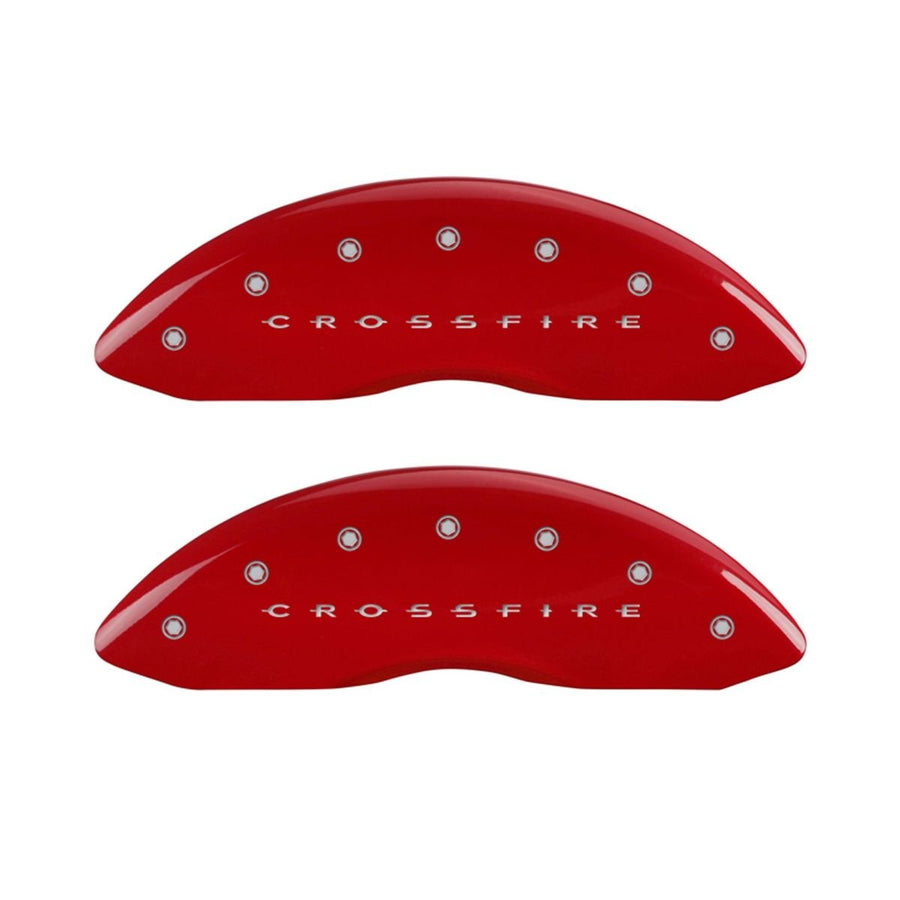 MGP 32010SCRFRD Caliper Covers Crossfire Red - Engraved Front & Rear44; Set of 4