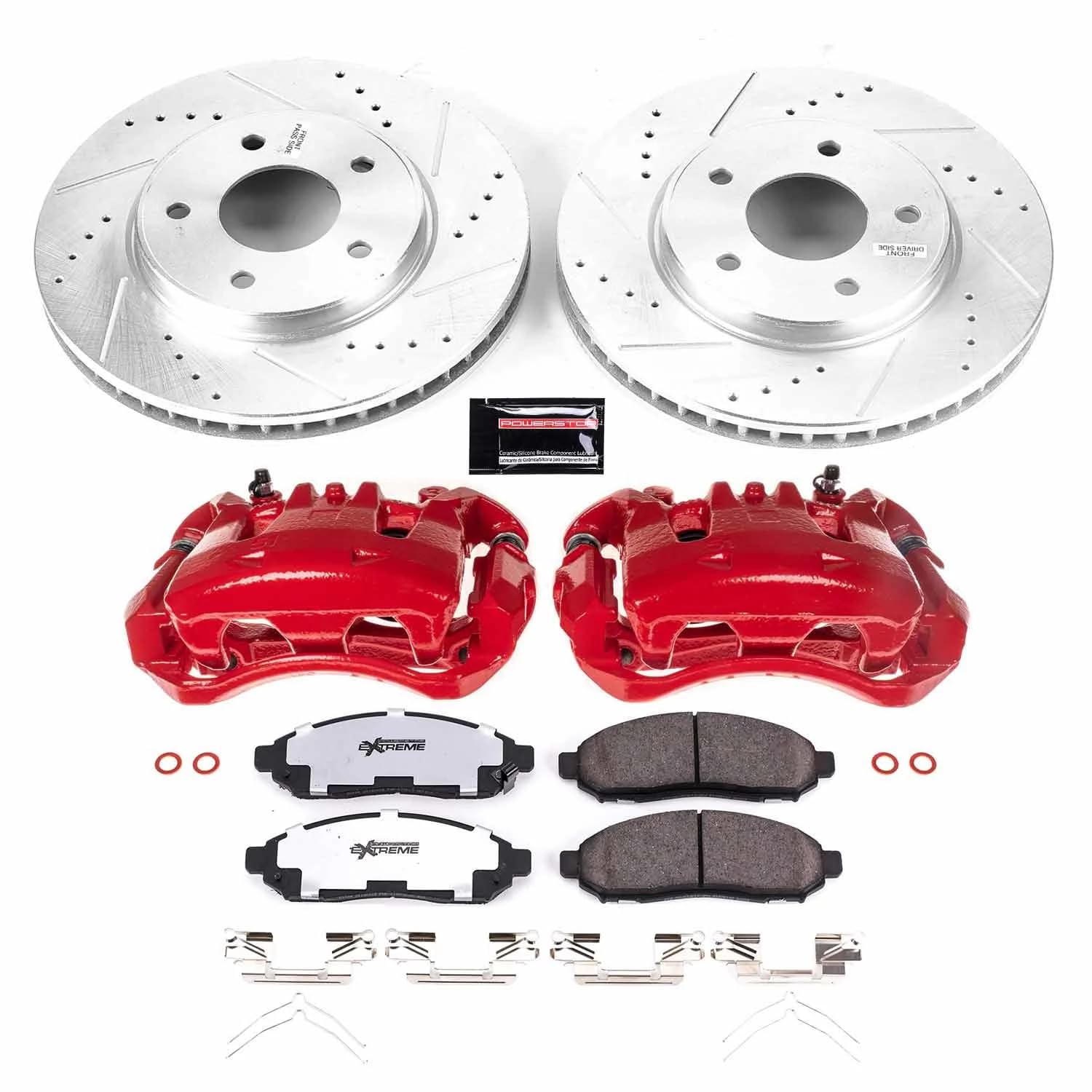 Power Stop Z36 KC7778-36 Truck & Tow Front Caliper Kit-Rotors, Carbon Ceramic Brake Pads, Calipers