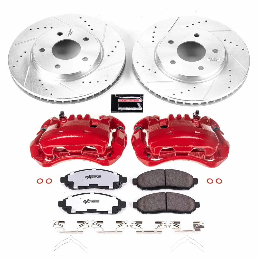 Power Stop Z36 KC7778-36 Truck & Tow Front Caliper Kit-Rotors, Carbon Ceramic Brake Pads, Calipers