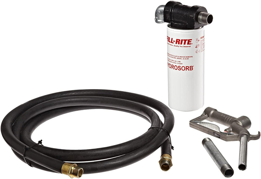 H034KTH0909 Fill-Rite Hose Kit for Gravity Tanks - 12' Delivery Hose, Filter, Manual Nozzle