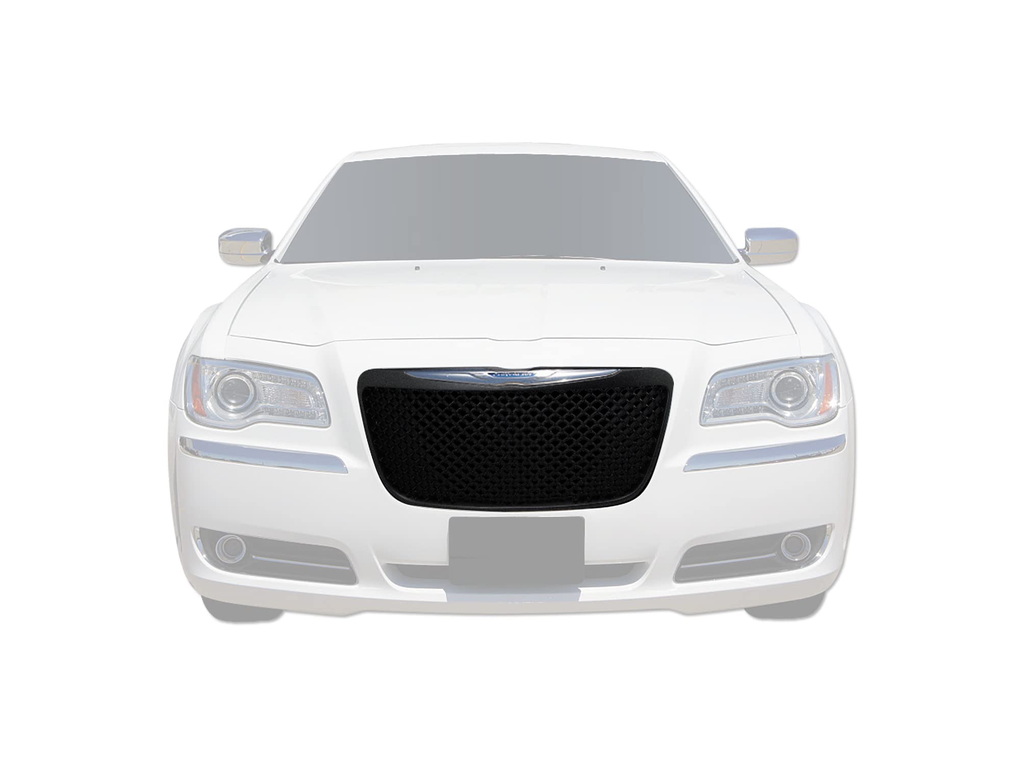 7147539 Armordillo USA Mesh Front Hood Grille - Gloss Black Fits 2011-2014 Chrysler 300/300C