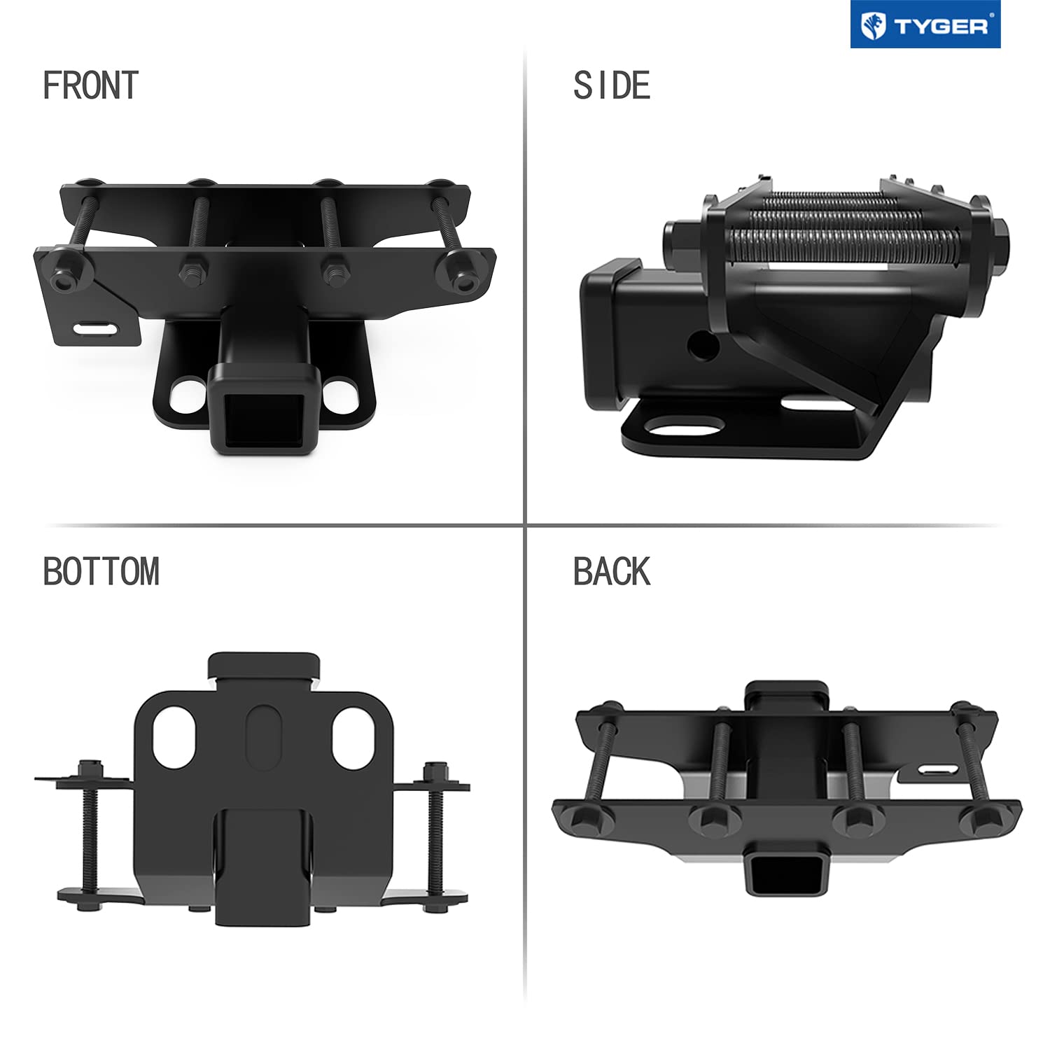 Tyger Auto Hitch & Cover Kit TG-HC2J003B Compatible with 2018-2026 Jeep Wrangler JL/JLU (Not for JK) Factory Style 2 inch Rear Receiver Hitch Tow Towing Trailer Hitch