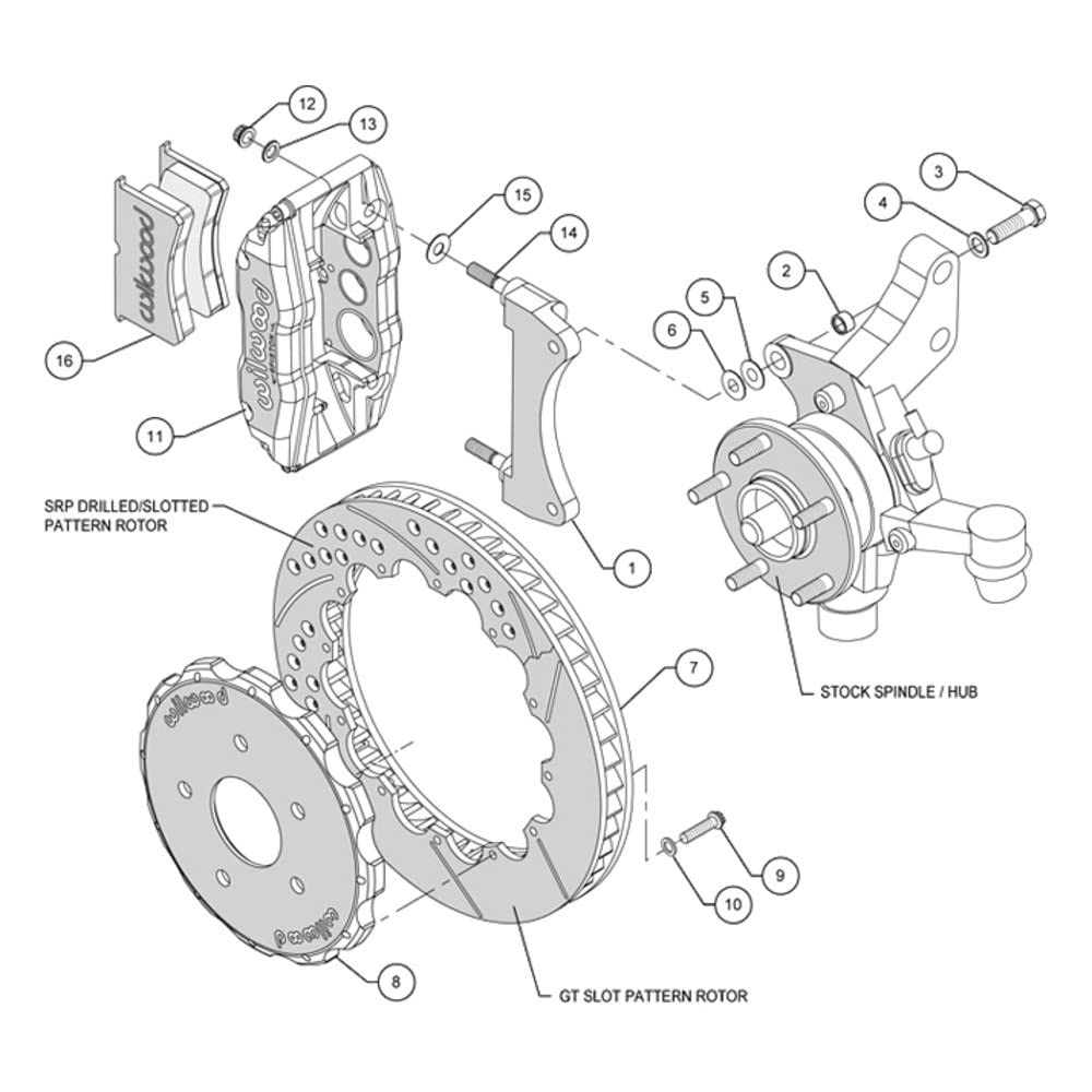 Front Hat Kit FNSL6R, 12.88", Drilled