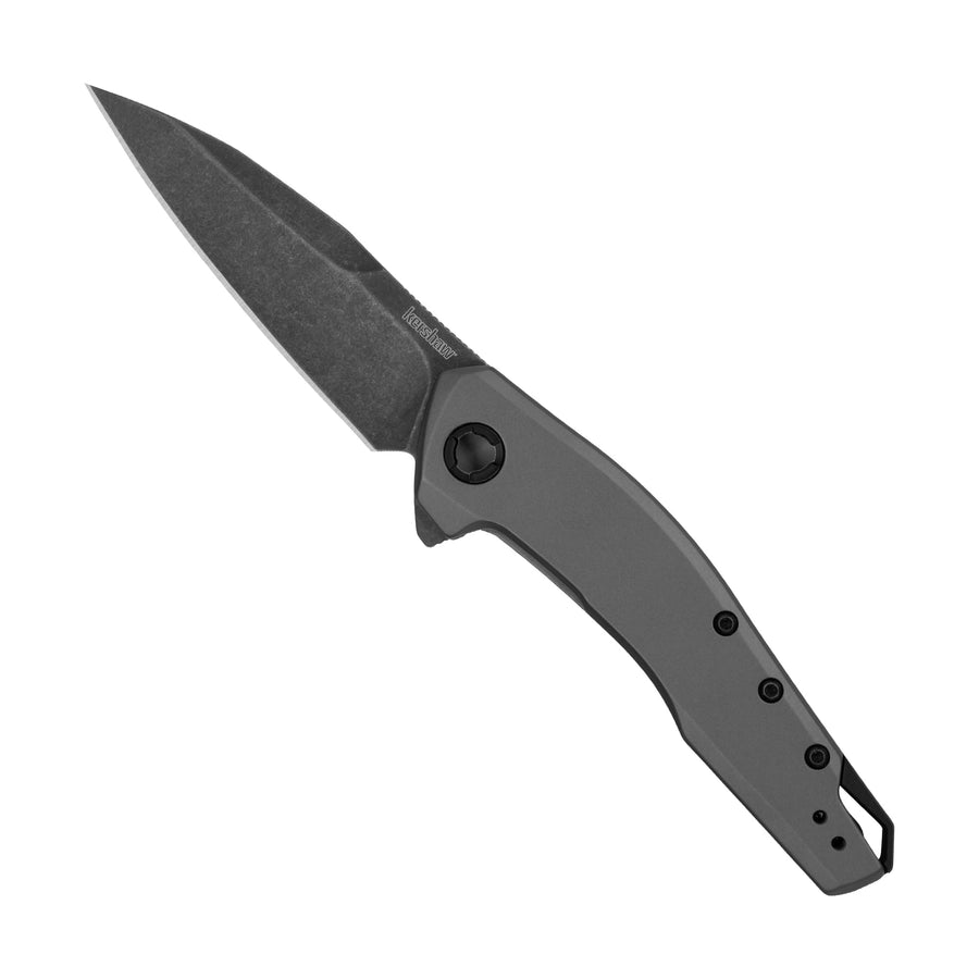 Kershaw Pocket Knife Sanctum, Gray Design, 2.98 Inch Stainless Steel Wharncliffe Blade, EDC with Assisted Opening, Reversible Deep Carry, Everyday Carry Pocket Knife for Men and Women