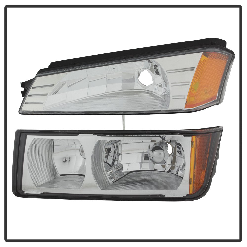 Chevy Avalanche xTune 02-06 w/Cladding OEM Bumper Light & Headlights - Chrome (HD-JH-CAVA02-SET-C)
