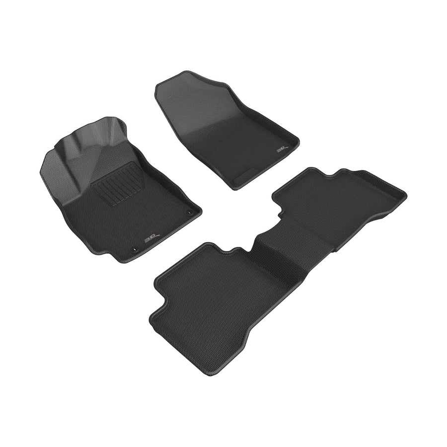 Kagu Floor Mat 3D MAXpider Custom Fit (Black) Compatible with Hyundai Elantra Hybrid 2021-2026 -Full Set