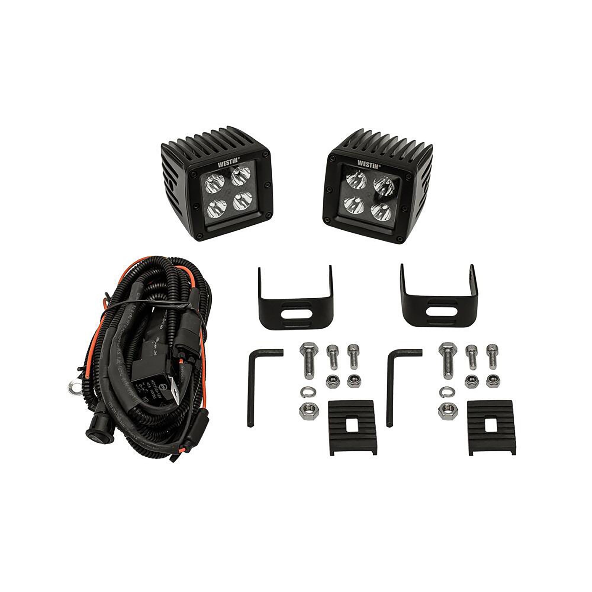 HyperQ B-FORCE LED Westin 09-12205B-PR Auxiliary Lights Flood Beam 3.2x3 in. 5W (Set of 2)