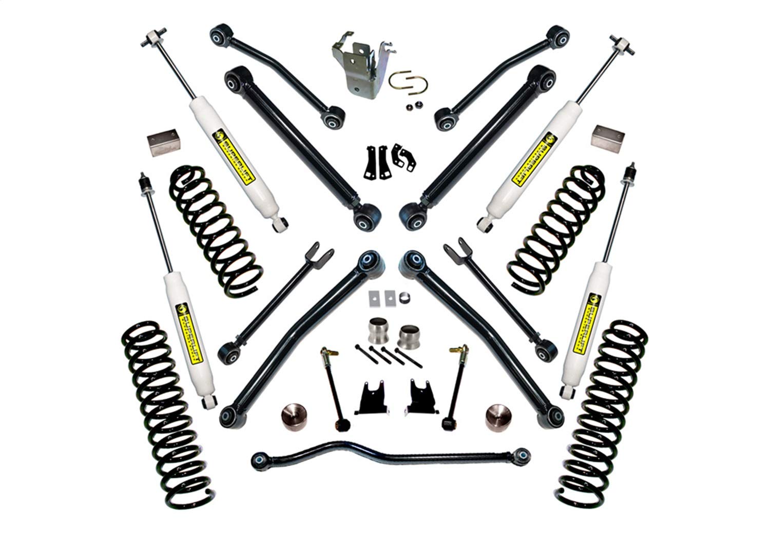 SUPERLIFT SUSPENSION RealTruck 4" Lift Kit for Jeep Wrangler JK | Complete Lift Kit with Front & Rear Shadow Series Shocks and Control Arms | K997 | Fits 2007-2018 Jeep Wrangler JKU 4-Door