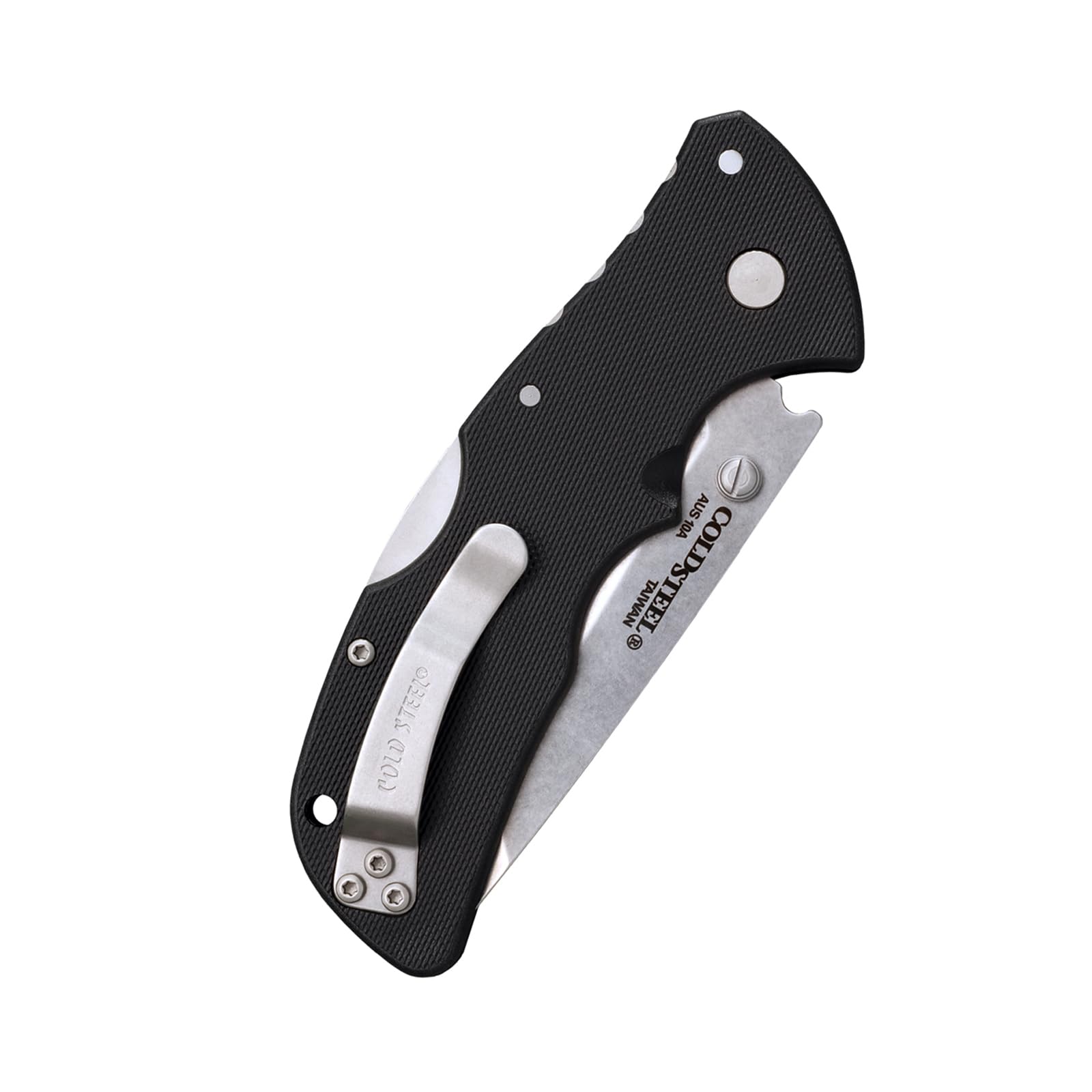 Mini Recon 1 COLD STEEL 3" AUS10A Tanto Point Blade 4" GFN Handle Folding Knife w/Tri-Ad Lock, Ambidextrous Pocket/Belt Clip