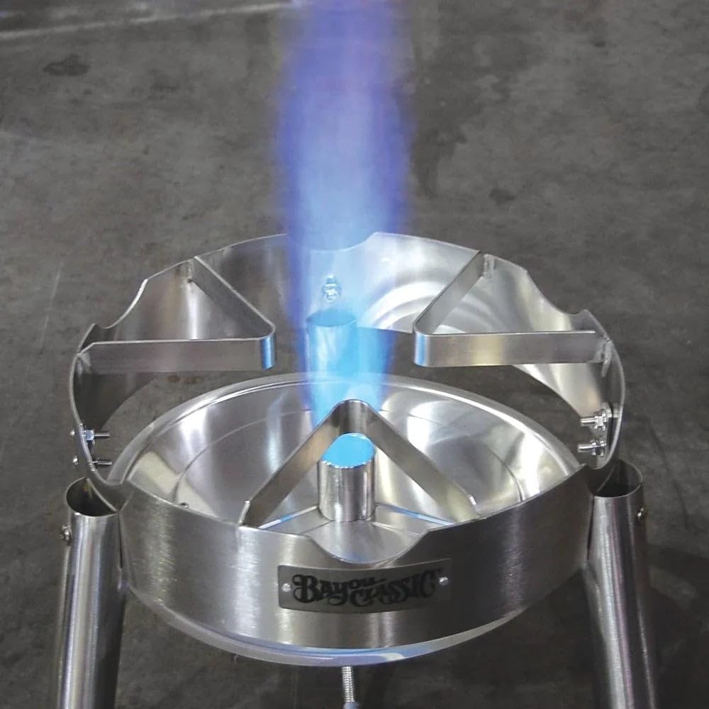 Bayou Classic SS1 - Jet Cooker Stainless - Single Burner, 12.5 in Tall, Regulator & Braided Hose