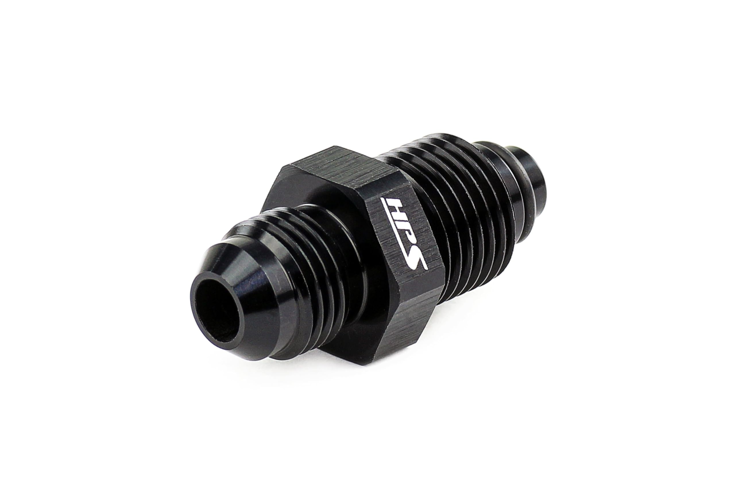 AN816-06-M1615INV HPS O-Ring Tip Adapter Fitting AN to, Aluminum, Size: AN-6 to M16 x 15, Angle: Straight, Black