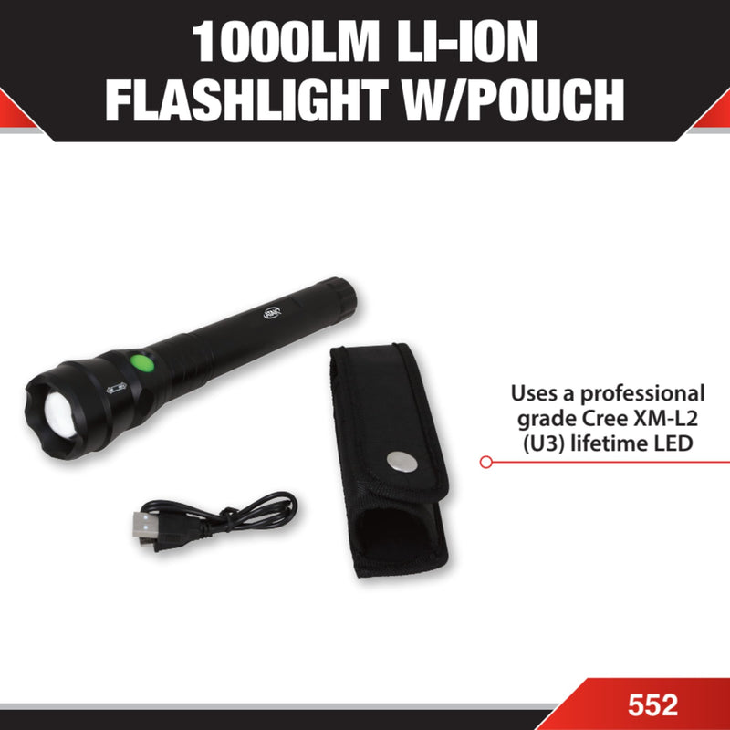 1000 lumens Performance Tool Rechargeable Flighlight