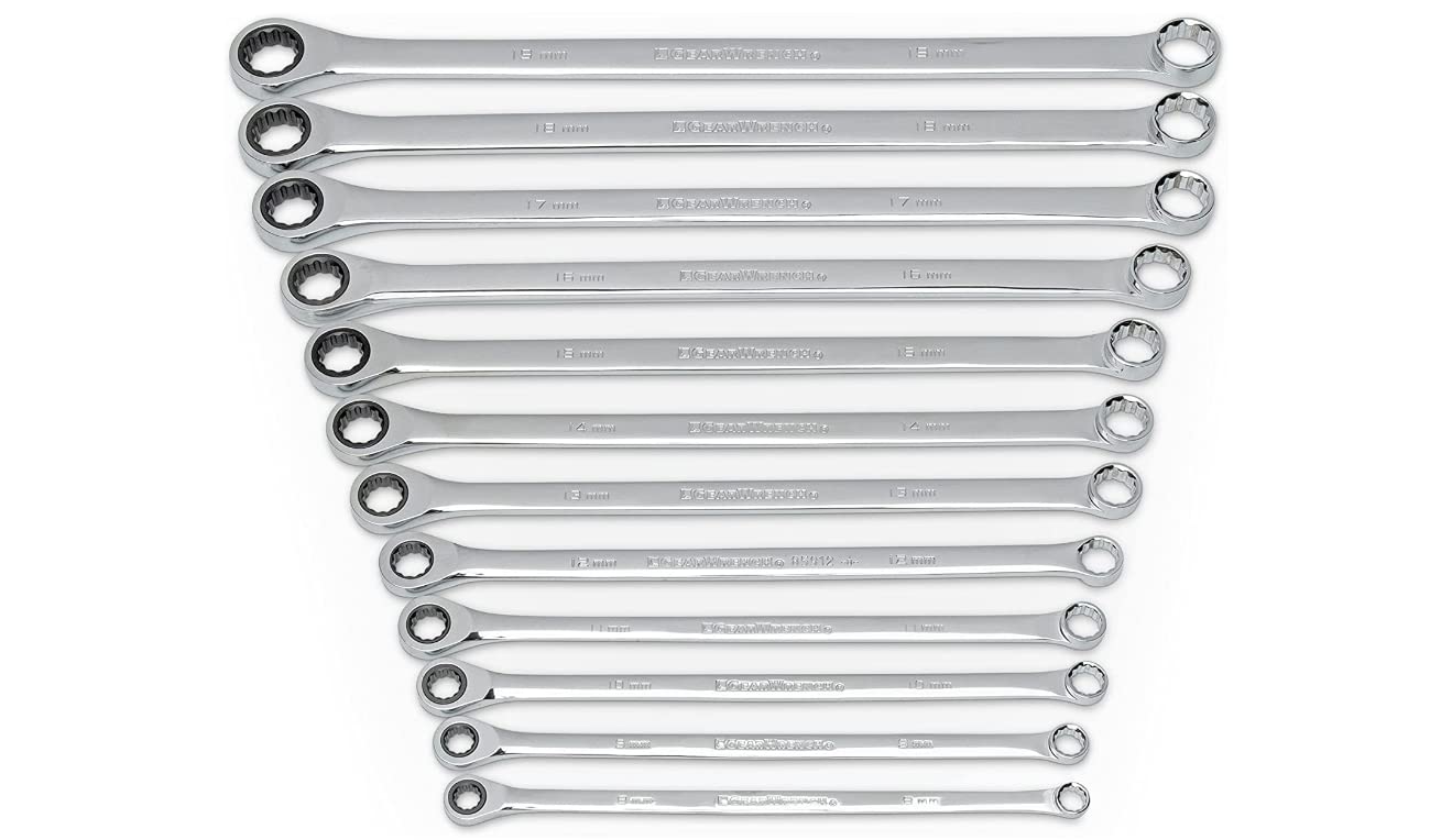 12 Pc. Gearbox XL Ratcheting Wrench Set, Metric - GEAWRENCH 85988