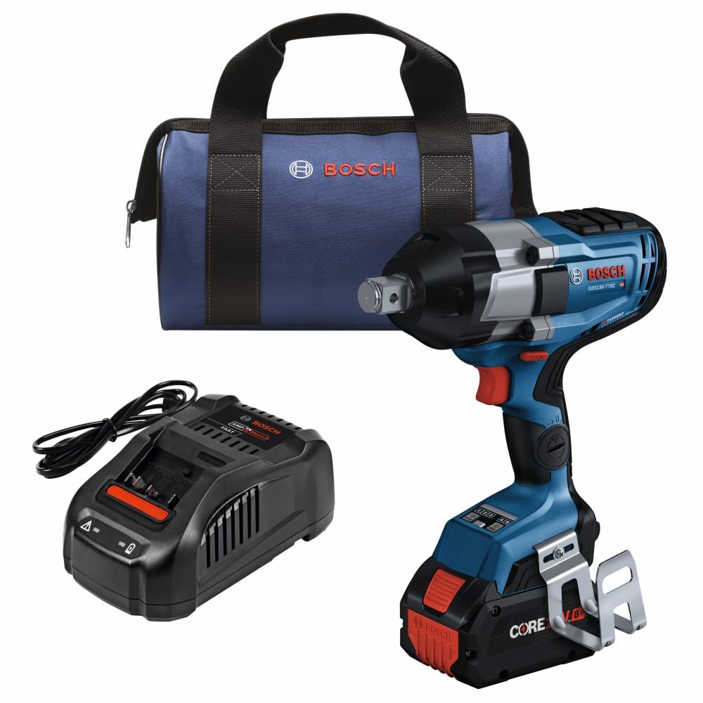 BOSCH PROFACTOR™ GDS18V-770CB14 18V Connected 3/4 In. Impact Wrench Kit with Friction Ring and Thru-Hole and (1) CORE18V® 8 Ah High Power Battery