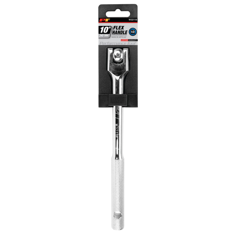 W32118 Performance Tool 1/2-in Drive Flex Handle Home Improvement Hand Tool, Silver, 10-Inches