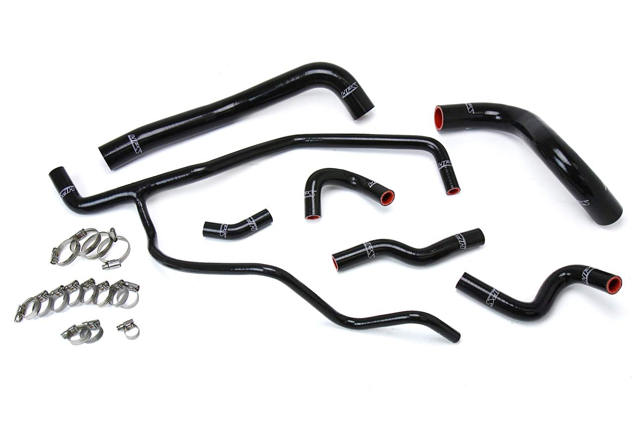 Black HPS 57-1583-BLK Silicone Radiator and Heater Hose Kit Coolant