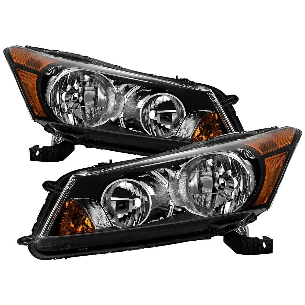 Honda Accord 08-12 Spyder (xTune) 4Dr Amber Crystal Headlights - OE Black