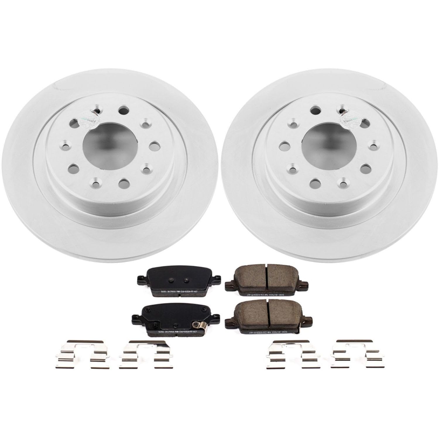Power Stop CRK7722 Rear Brake Kit- Coated Rotor and Z17 Ceramic Brake Pads For Chevrolet Malibu 2016-2022 [Model Specific]