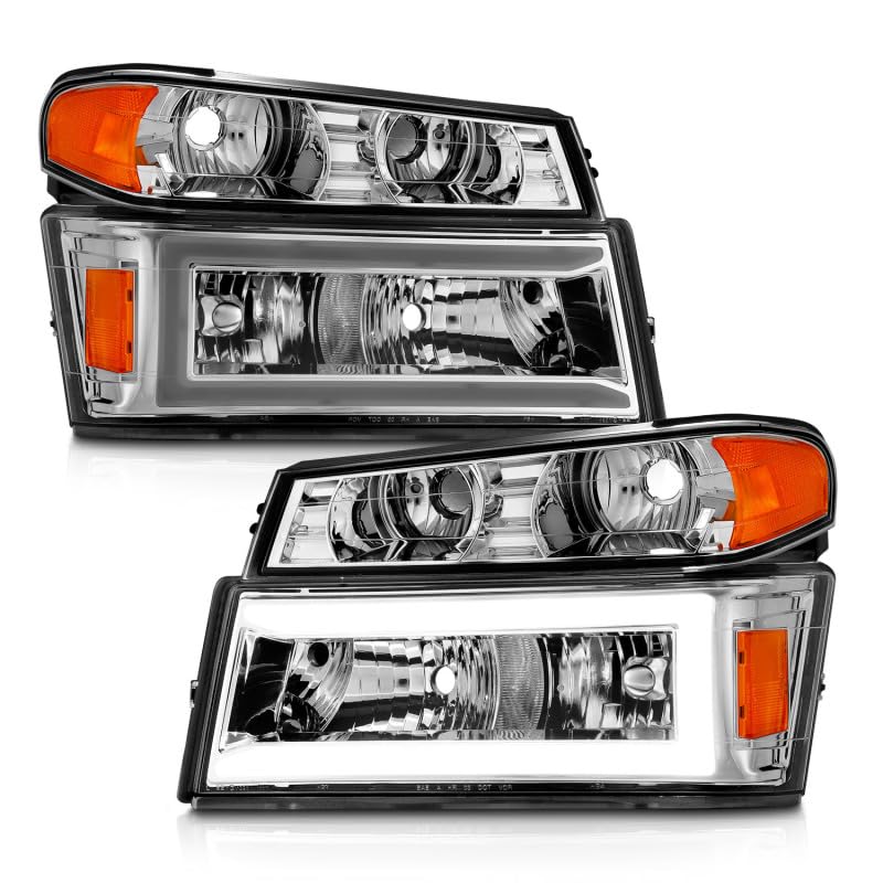 04-12 GM Colorado/Canyon/I-Series Anzo USA - Crystal Headlights - w/Light Bar Chrome Housing 4pcs (111559)