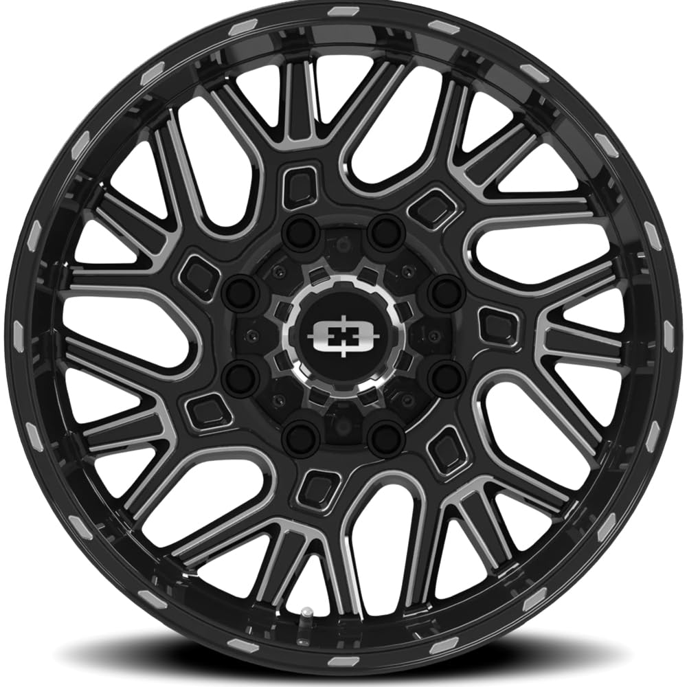 404 Brawl Vision 22x12 8x6.5" -51mm Black/Milled Wheel Rim 22" Inch