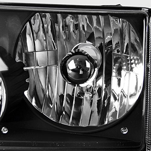 Black Euro Headlights + Clear Corner Signal Lamps Made For And Compatible With Ranger Pickup