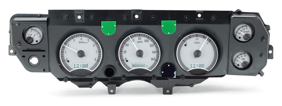 Dakota Digital 70-72 Chevy Chevelle SS EL Camino VHX-70C-CVL-S-W Analog Dash Gauges Silver Alloy White