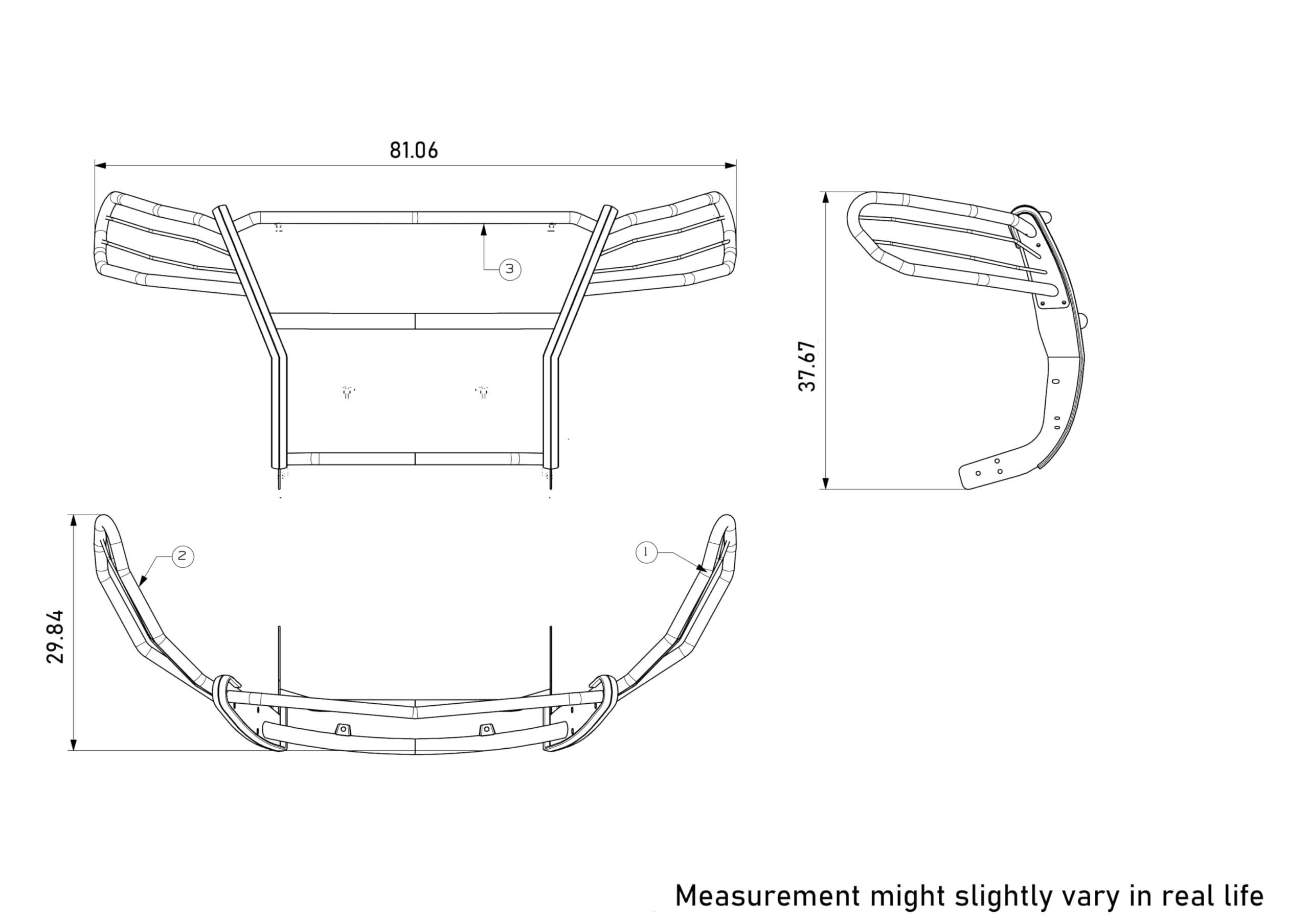 Modular Black Horse Grille Guard Stainless Steel Compatible with 19-25 Mercedes Sprinter 1500/2500/3500/3500XD/4500/Freightliner Sprinter 1500/2500/3500/3500XD/4500(Excl. 3500 Dually,2/4 WD)