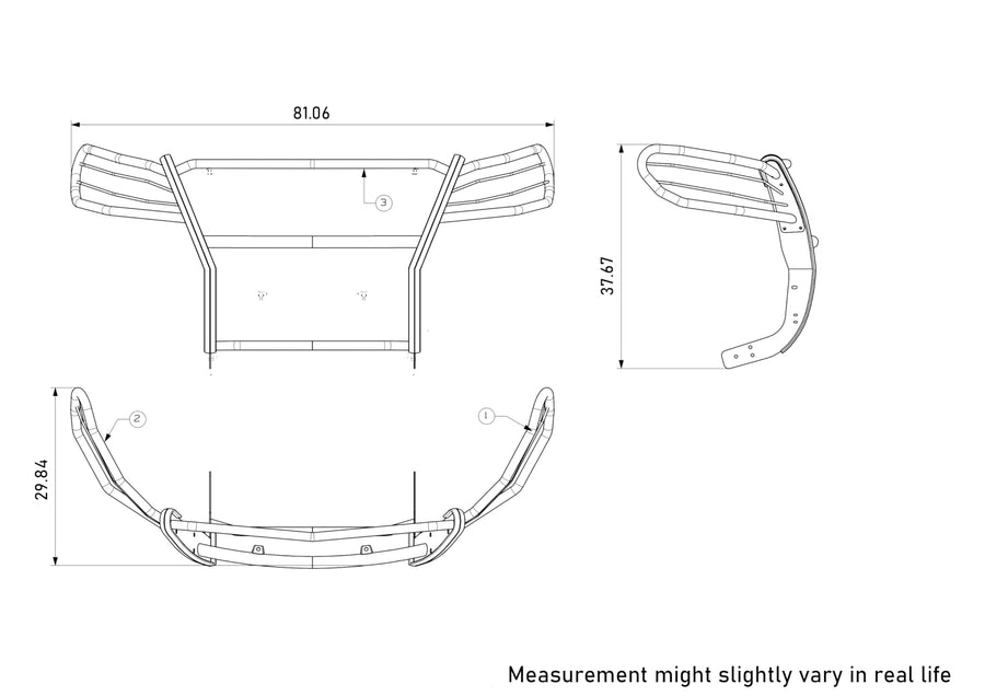 Modular Black Horse Grille Guard Stainless Steel Compatible with 19-25 Mercedes Sprinter 1500/2500/3500/3500XD/4500/Freightliner Sprinter 1500/2500/3500/3500XD/4500(Excl. 3500 Dually,2/4 WD)