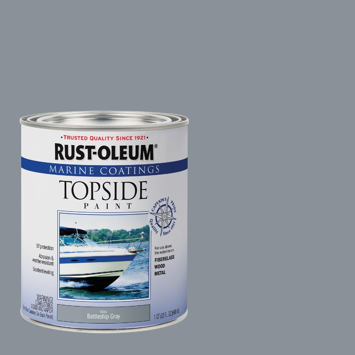 Rust-Oleum Outdoor Marine Coatings Gloss Battleship Gray Topside Paint 1 qt.