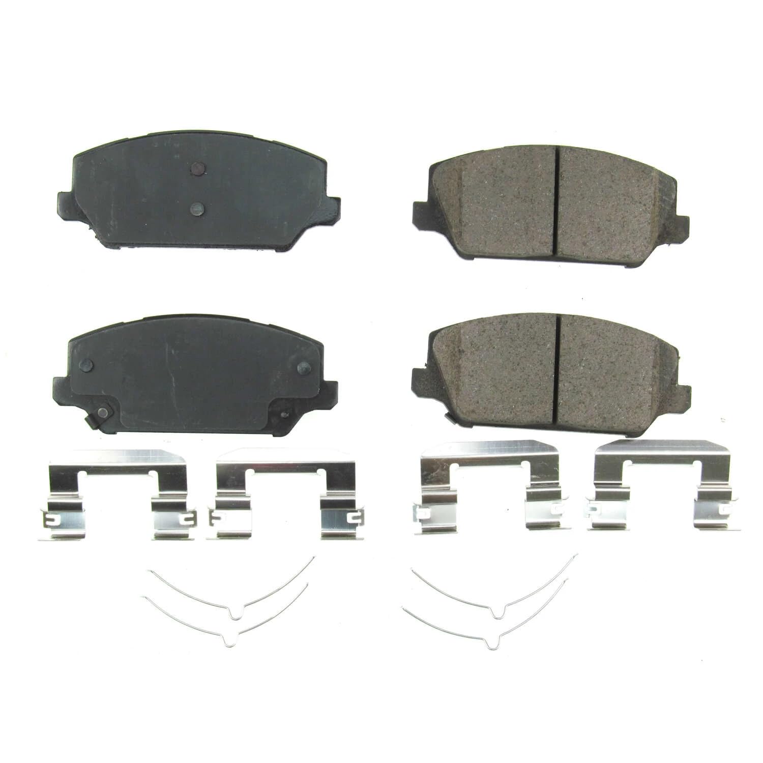 Front Brake Kit Power Stop For Kia Cadenza 2017-20 - Ceramic Brake Pads With Installation Hardware, 17-2049