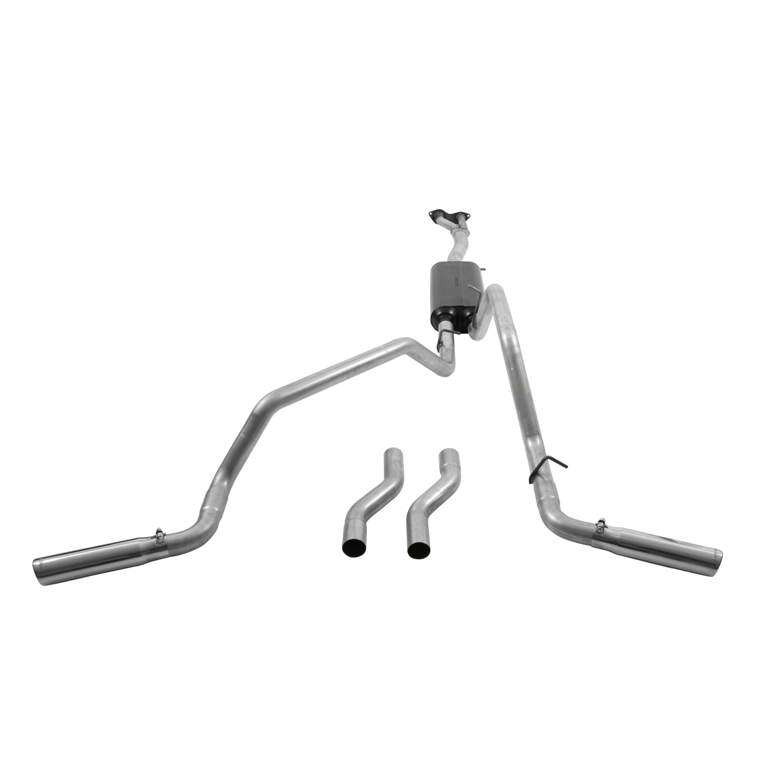 Flowmaster American Thunder 817470 Cat-Back Exhaust Kit Dual 2.5 Inch Stainless Steel 3 Inch Stainless Steel Tips Compatible with 1996-1999 Chevy Silverado, GMC Sierra 1500 5.7L Extended Cab Short Bed