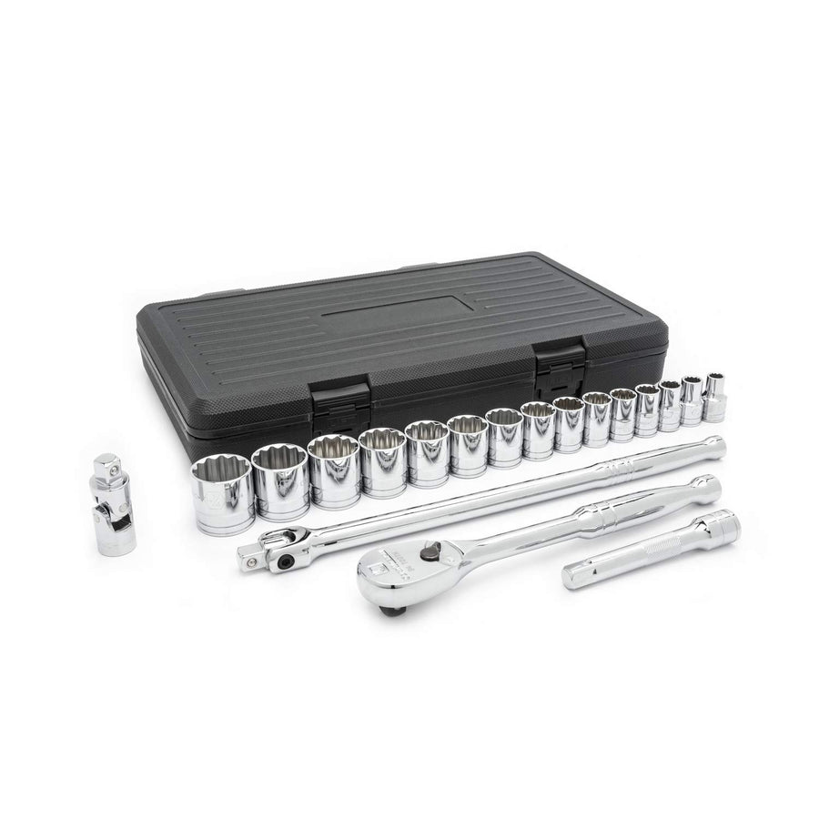 19 Pc. GEARWRENCH 1/2" Drive 12 Pt. Standard Mechanics Tool Set, SAE - 80792